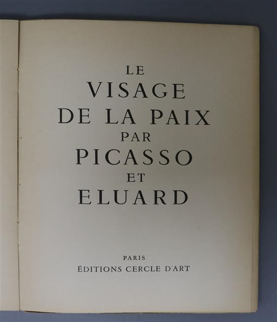Eluard, Paul - Le Visage de la Paix par Picasso et Elvard, qto, soft covers, number 60 of 2000, 29 illustrations